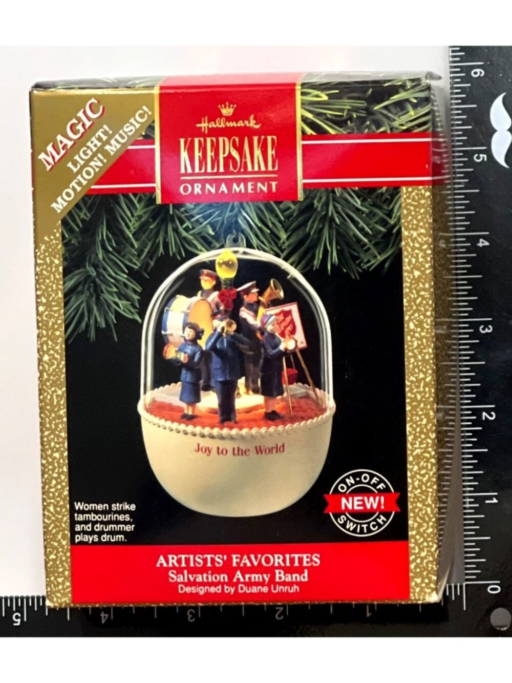 1991 HALLMARK KEEPSAKE ORNAMENT QLX727-3 SALVATION ARMY BAND LIGHT MOTION SOUND